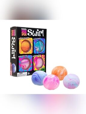 Teenie Nee Doh Swirl Squeeze Balls Set Of 4 BNWT HTF